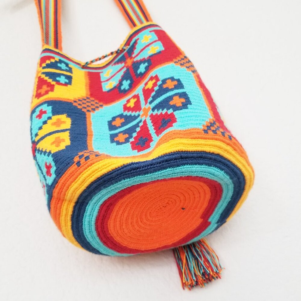 Wuitusu Large Handmade Crochet Wayuu Mochila Tribe‎ Crossbody Bucket Bag $110 - Picture 8 of 16